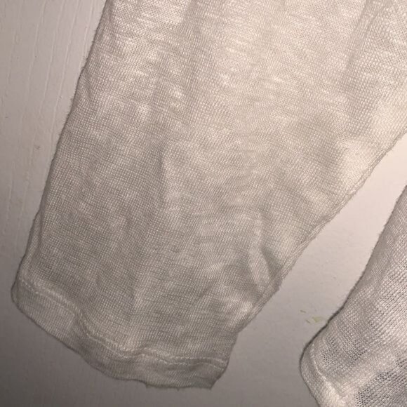 H&M Womens Linen Tie-Front Long Sleeve Top XL White - Picture 6 of 10